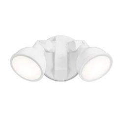 Globe Electric 100-Watt Equivalent 1200-Lumen Outdoor Exterior White Switch Activated 2-Head Integrated LED Security Flood Light
