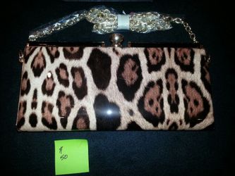 Patent Clutch with Cheetah Print