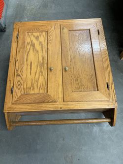 Heavy Duty Oak Hanging Storage Cabinets with hanging rod (2 Available)