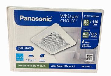Panasonic RG-C811A WhisperChoice DC 80/110 CFM Bathroom Exhaust Fan