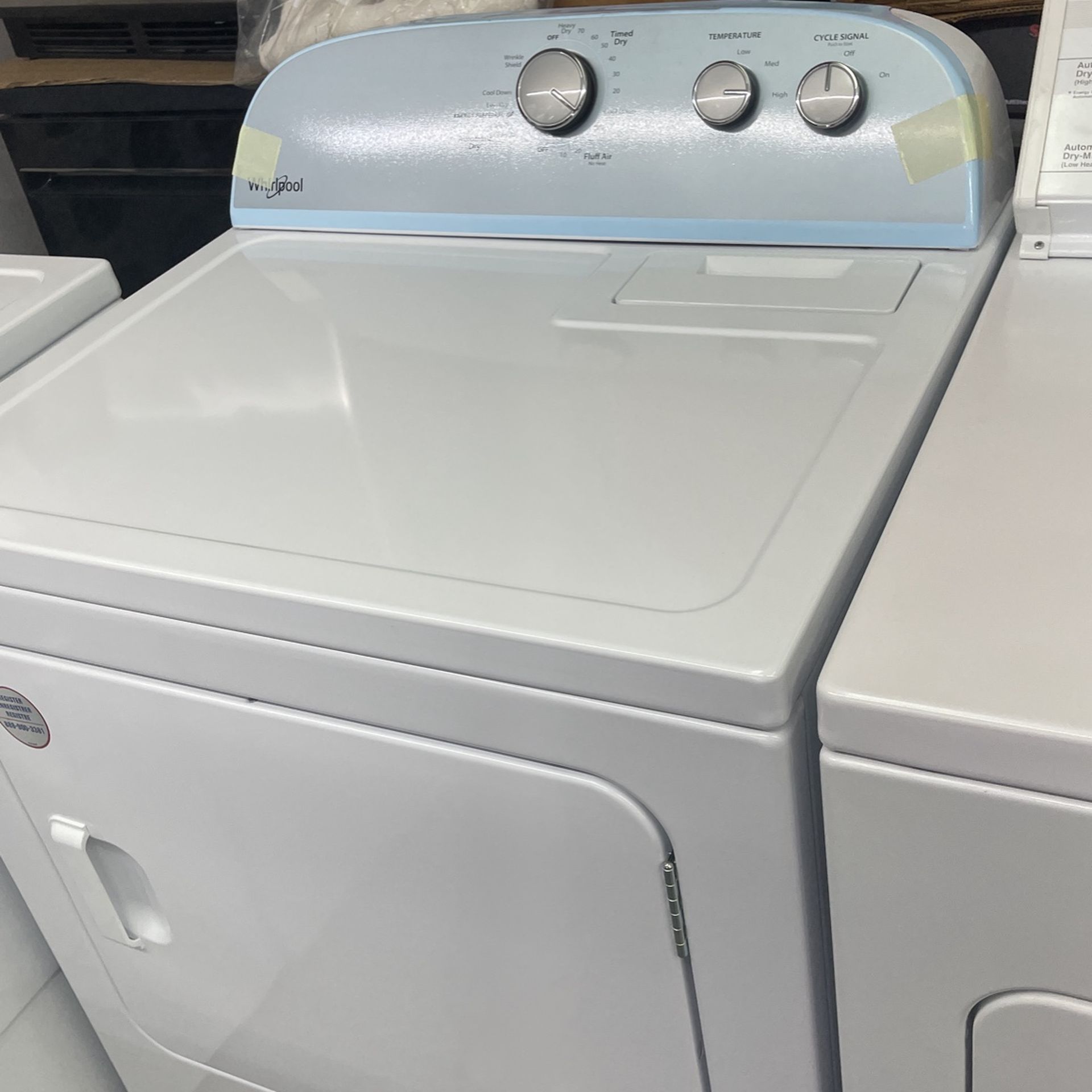 New Scratch And Dent Whirlpool Dryer. 1 Year Warranty