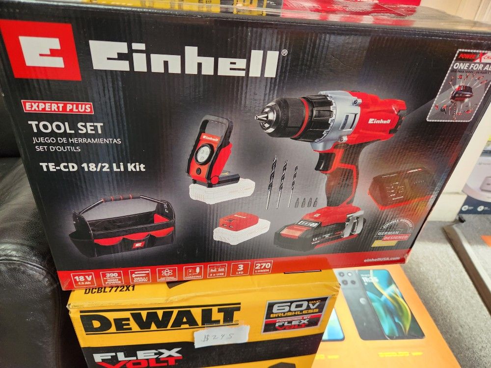 Einhell 18v Cordless Drill Driver Kit. Light, Batt Incl