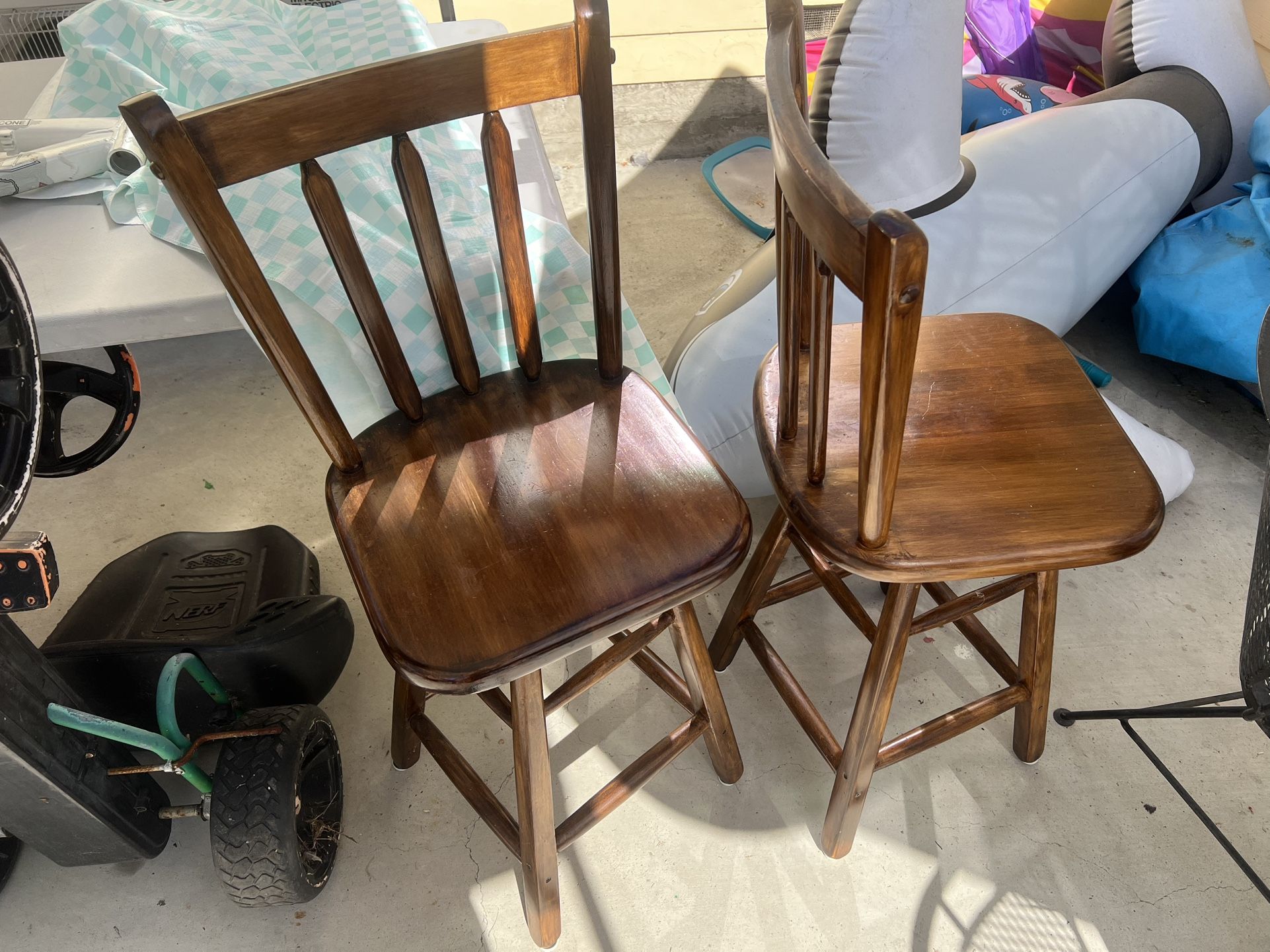 Wooden Stools Swivel