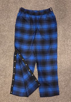 Unisex Striped Medium Pants With Snaps To Help With Leg Injuries 