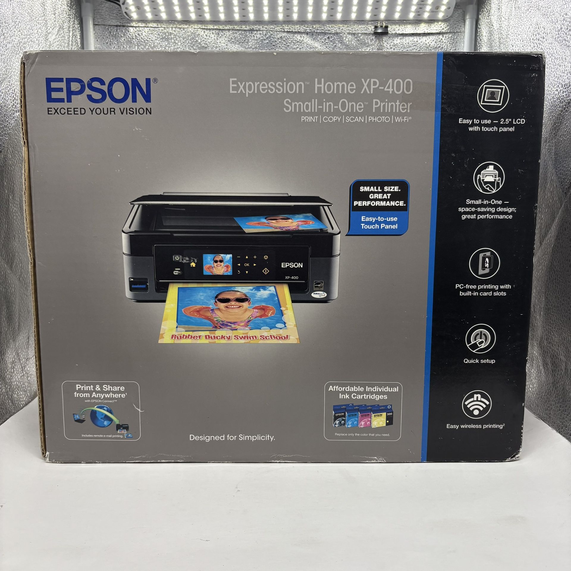 Epson XP-400 Wireless All-In-One Inkjet Color Printer Scanner Copier LCD NOB