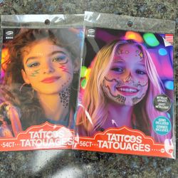 2-Pack Halloween Face Tattoos with Gems – New