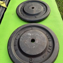 Vintage York 50 Pound Standard Weight Plates 
