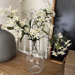 Glass Vase With Flowers $12