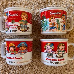 Vintage 1993 Designer "Westwood" Campbell's Soup Mugs 🥫 14 OZ 4-Cup Collection