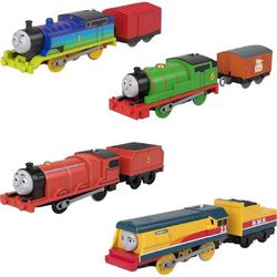 Thomas & Friends Thomas, Percy, James & Rebecca Train Engine Set - Set of 4 Motorized Toy Train Engine