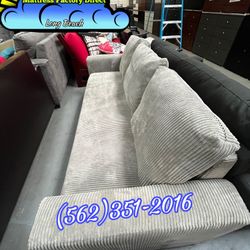Grey Corduroy Couch Sofa New Convertible Cama