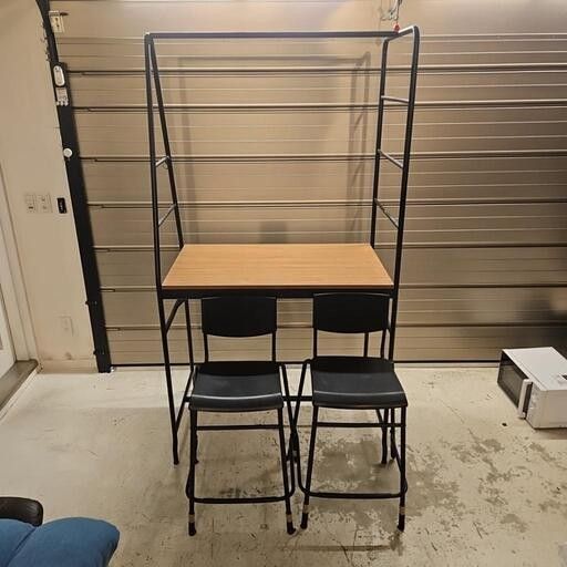Ikea Bar Height Table With Two Black Bar Height Chairs