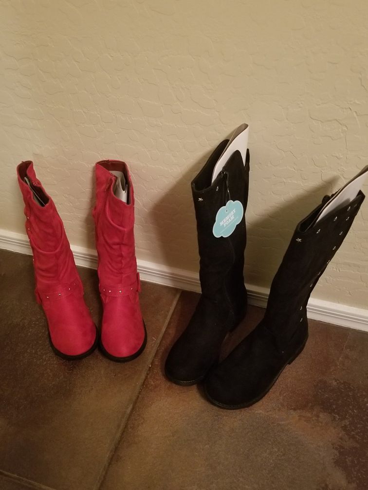 Girls size 2 brand new boots 2 pairs