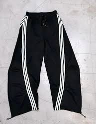 New Black&White Striped Barrel Trackpants Size M