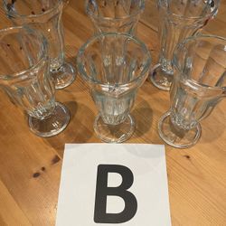 Set of 6 Vintage Soda Fountain glasses 6 3/4”