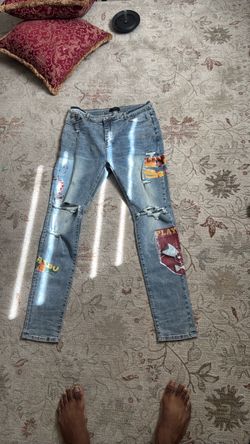 Light Wash Playboy Graphic Jeans – Tagged Size 36