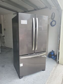 New black stainless whirlpool French door fridge