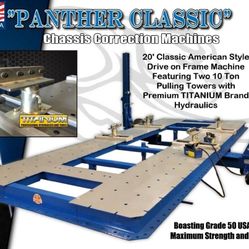 AUTO BODY FRAME MACHINE 20 foot 10 ton 2 tower Panther classic MADE IN AMERICA