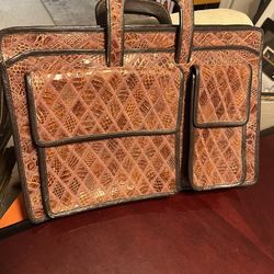 Di Fabrizio Los Angeles - Vintage Leather Snakeskin Ban/briefcase