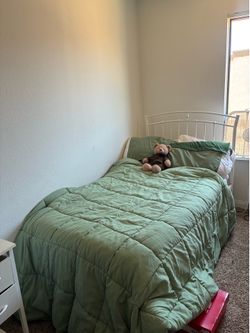 twin bed frame + mattress