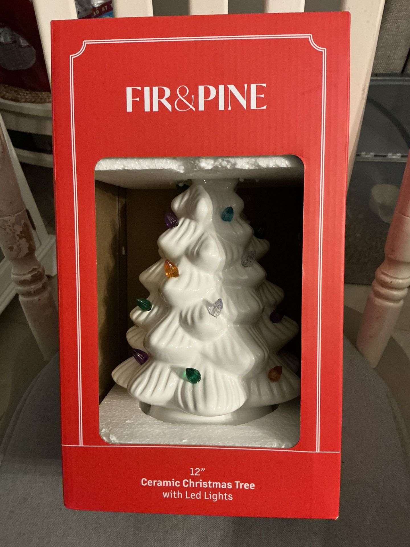Beautiful White Ceramic Light Up Tree 12”