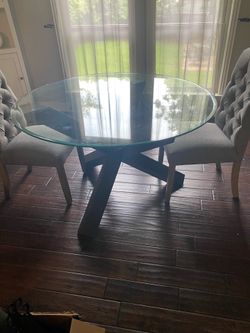 54 inch round glass top table