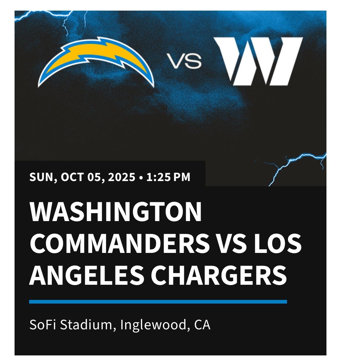 Commanders Vs Chargers Tickets