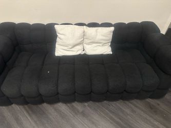 Modern Black Boucle Cloud Sofa for Sale