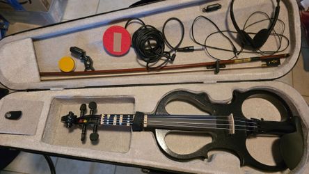 US 4/4 Black Electric Silent Violin
