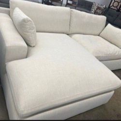 Ultra Plush Feather Cloud 100" Sectional Sofa Couch