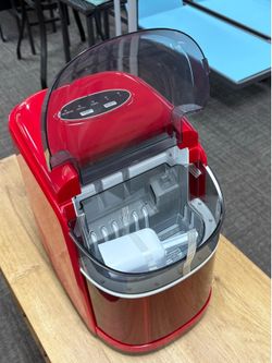 Portable Countertop Ice Maker Machine, Compact Automatic Ice Maker with Self-Cleaning Program, 2 Sizes of Bullet Ice (S/L) in 6-8 Mins, Ice Scoop and 