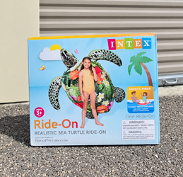 Intex Realistic Sea Turtle Ride-On Pool Float – 75" x 67"