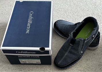 Like New Croft & Barrow Men's Slip-On Shoes - Size 9.5 (Navy) with Box