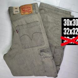 Levi's 578 Gray Baggy Cargo Jeans With Tags
