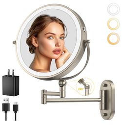 Wall mounted lighted mirror