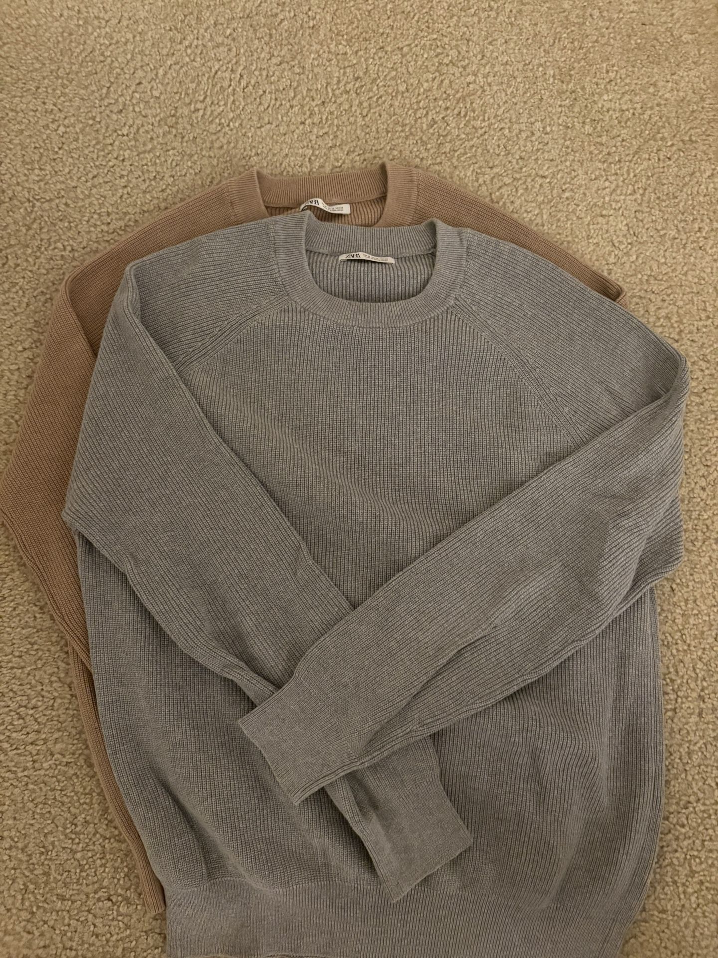 Zara Knitwear Size Medium Charcoal/ Maron