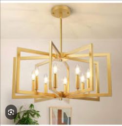 Gold Geometric 8-Light Chandelier