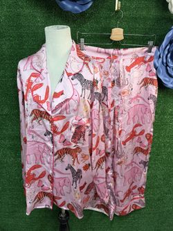 Karen Mabon Pink Animal Pajamas Size Xl And Large NWT