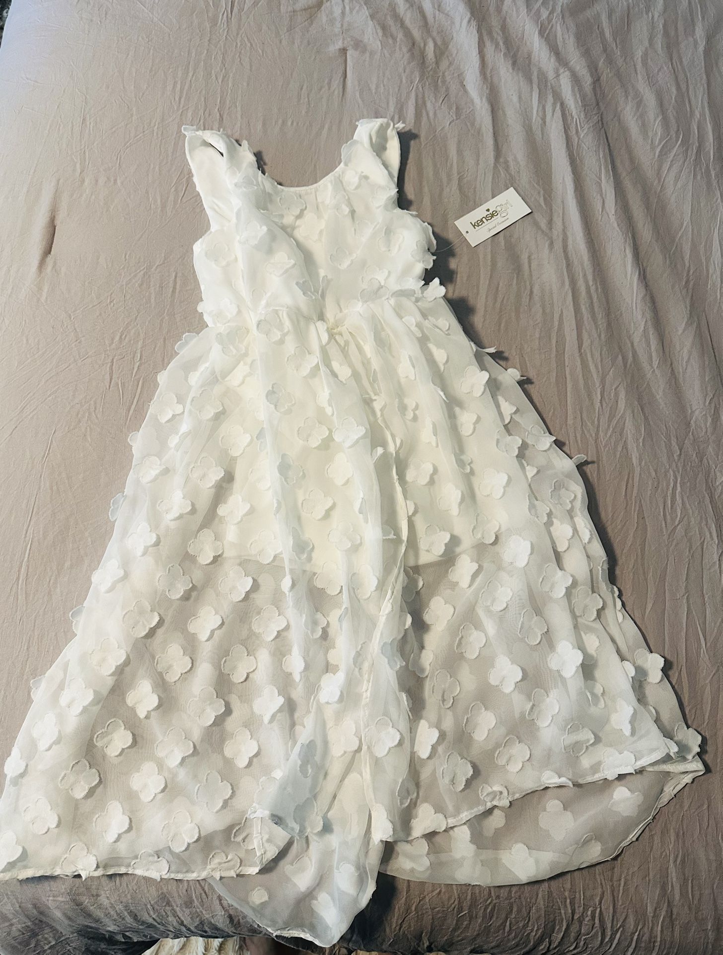 NWT Girls White Dress With Built In Shorts