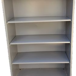 STEELCASE shelf unit 55.5″H x 36″W x 15″D Open Storage 4 Shelves Gray USED