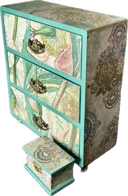 Decoupage Vintage Keepsake Box With Bonus Trinket Box