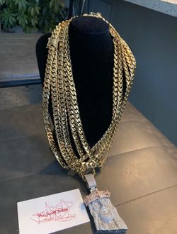 "Heavy 14K and 10K Gold Cuban Chain Over Stainless - No Tarnish Guarantee"