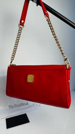 MCM Patent Embossed Bag