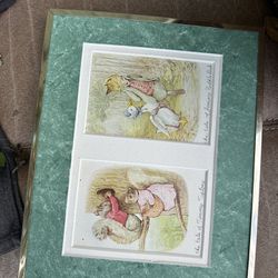Matted Picture Frame Of Children’s Fables Timmy Tiptoes And Jerimam Puddle Duck