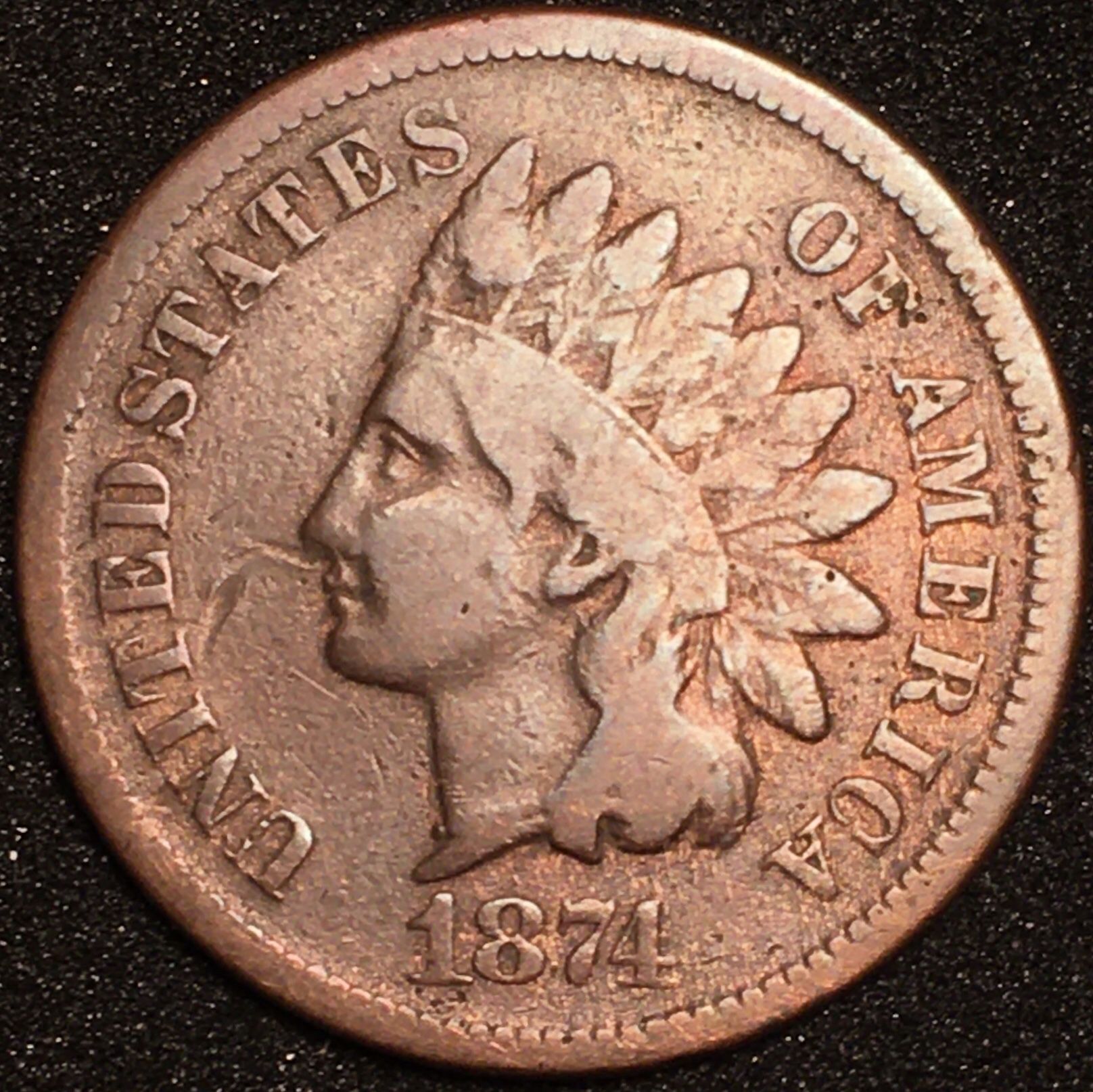 1874 Indian Head Cent 