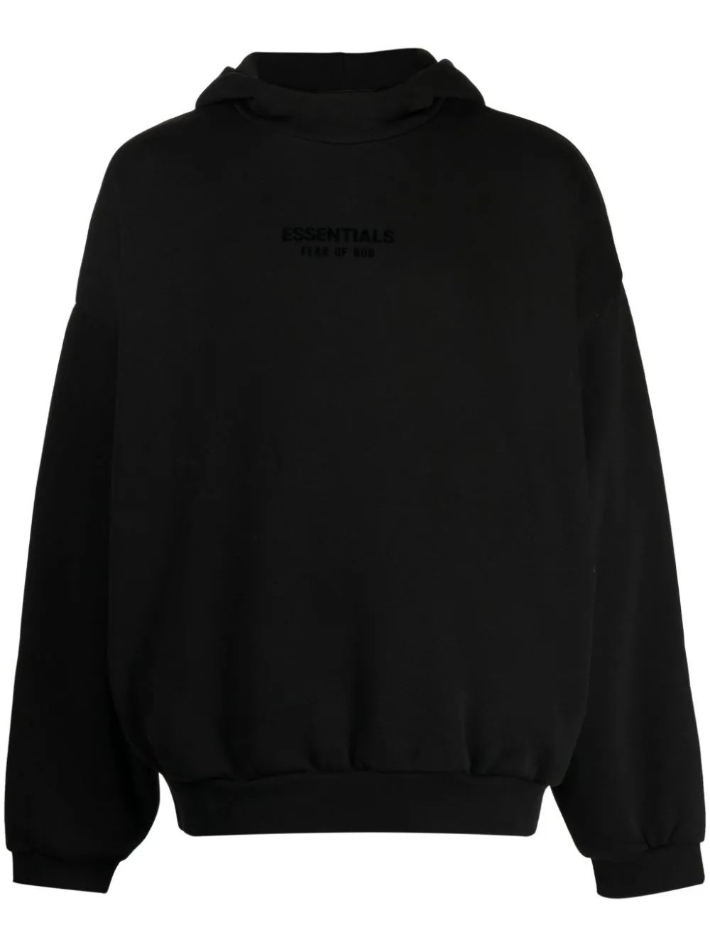 fear of god essentials black hoodie