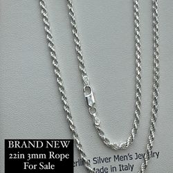 BRAND NEW SILVER ROPE CHAIN
