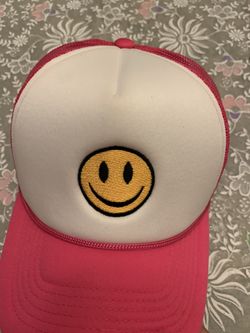 Pink Smiley Face Trucker Hat
