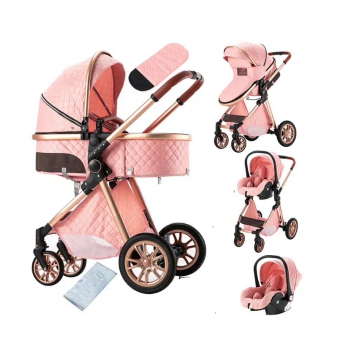3 in 1 Baby Stroller with Infant Car Seat Base