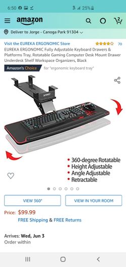 Computer desk mount for keyboard